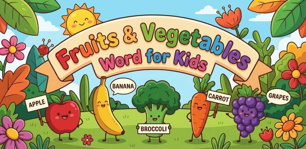 Fruits & Vegetables Word for Kids